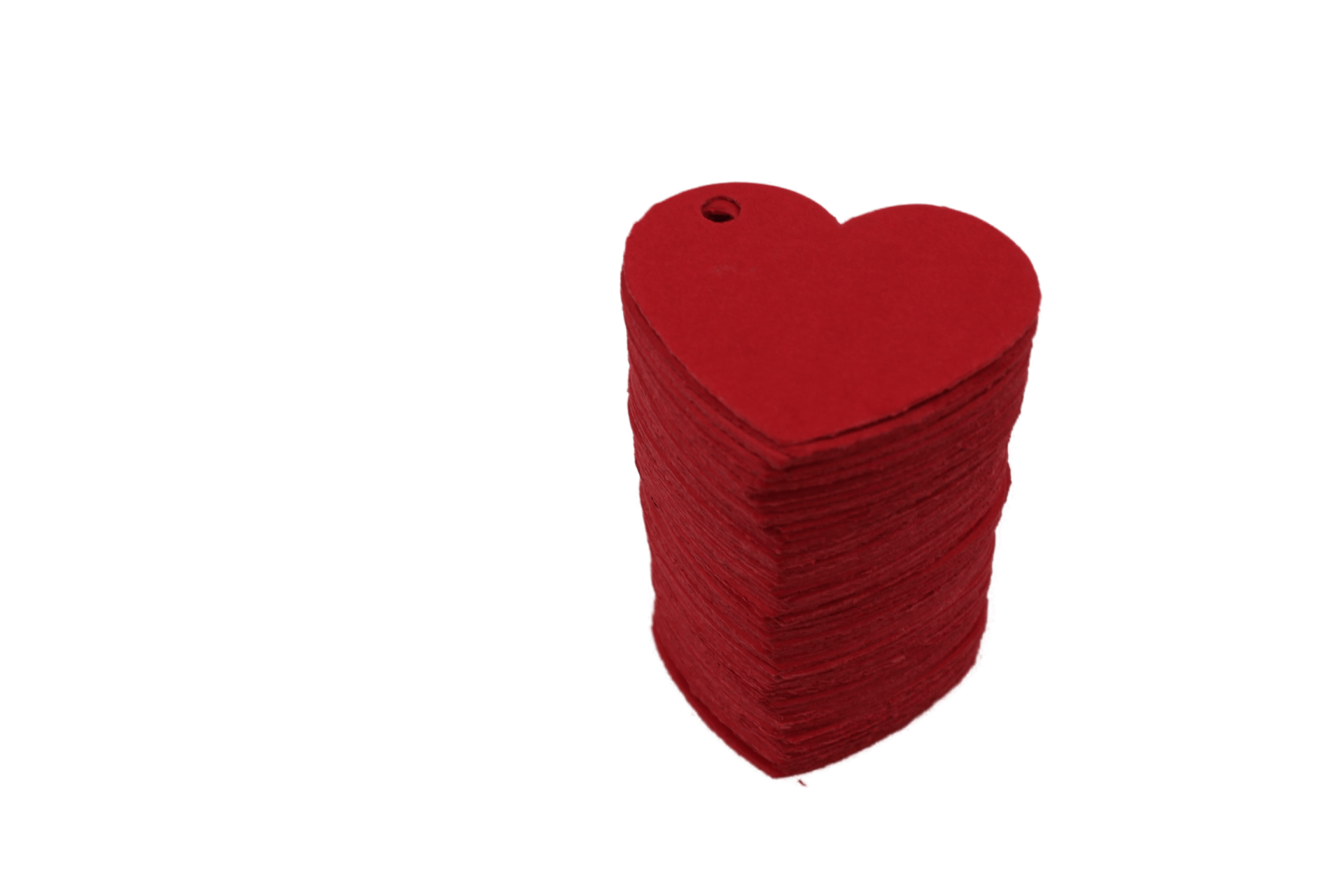 Kırmızı Kalp Kraft Etiket - 100 adet - 4x3 cm