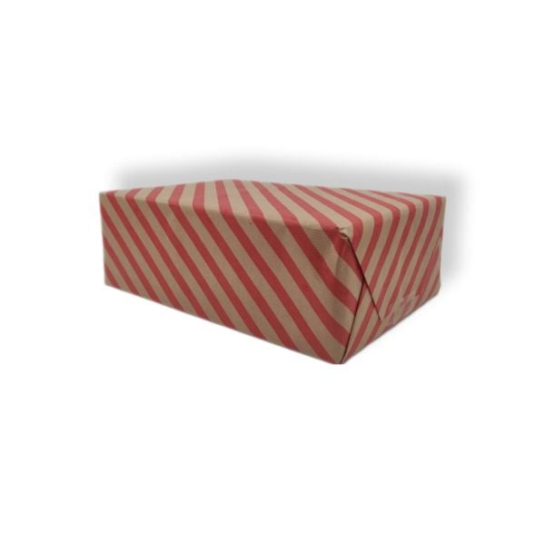 Kraft Ambalaj Kağıdı Kırmızı Verev Çizgili 40 gr. 10 Adet 70*100 cm