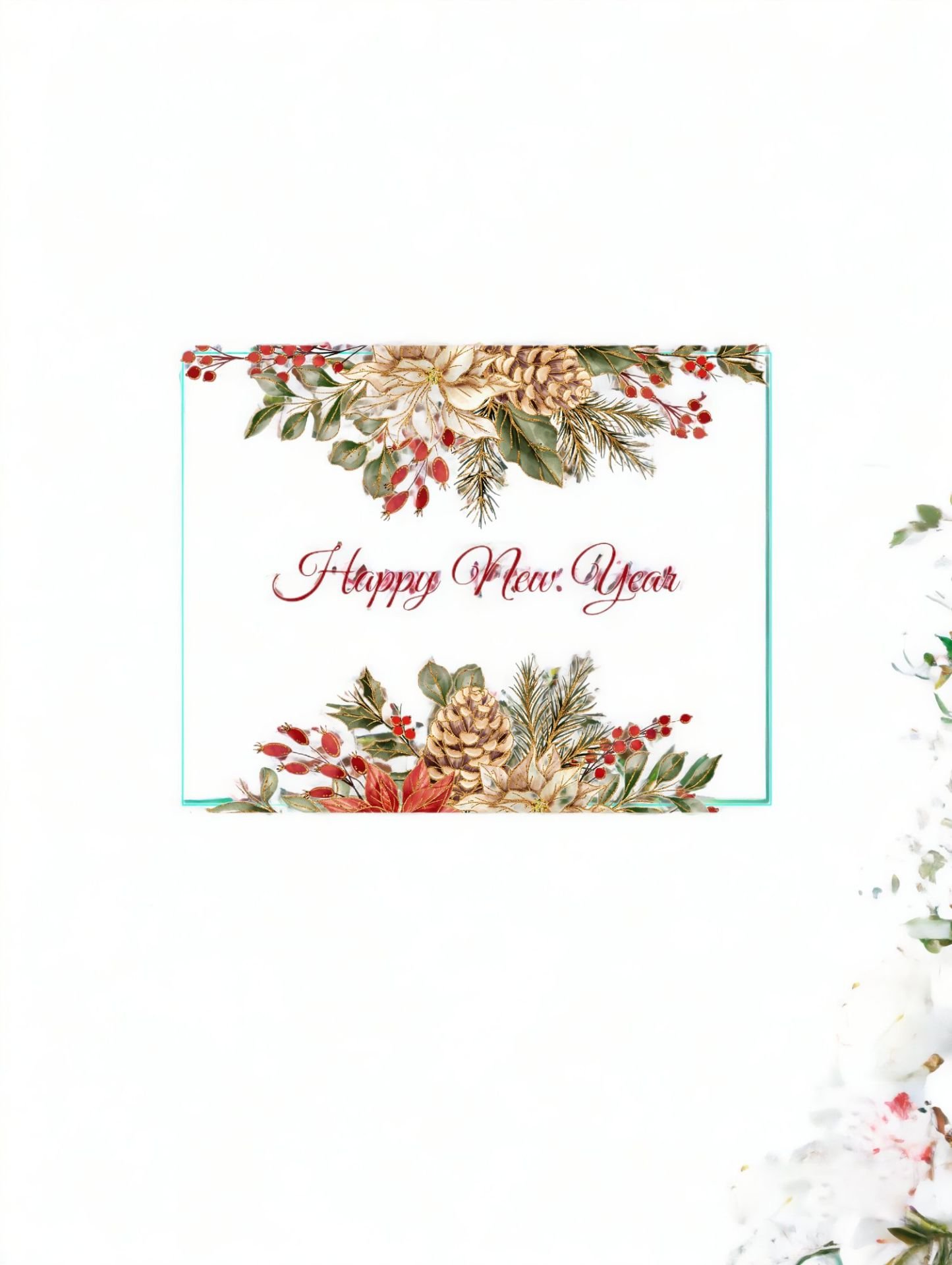 Roco Paper Yeniyıl Yılbaşı Tebrik Kartı Happy New Year Yazılı 8*6 cm 25 Adet