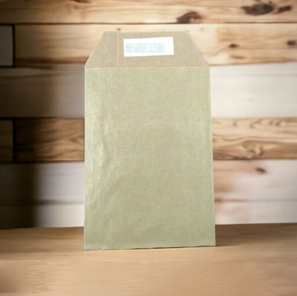 Roco Paper Hediye Paketi 15*4*21 cm Dipsiz Kese Kağıdı Yapışkanlı Ağız Altın 25'li Paket