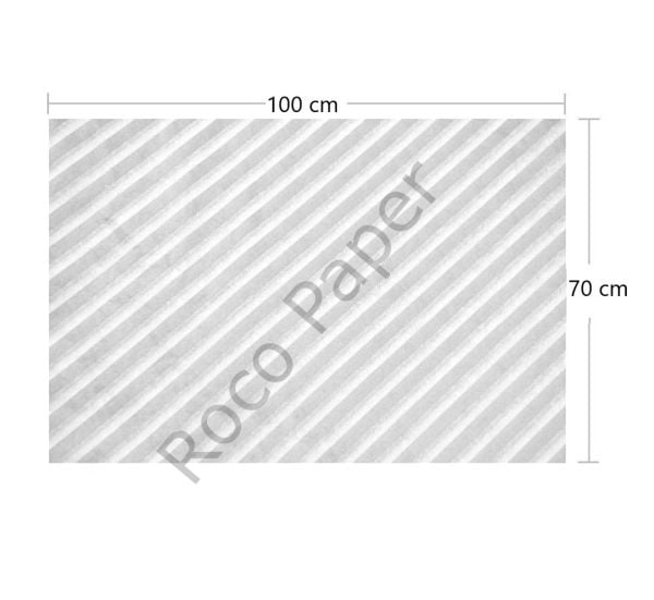 Roco Paper Ambalaj Kağıdı Beyaz Gümüş Verev Çizgili 40gr 70x100cm 10'lu Paket
