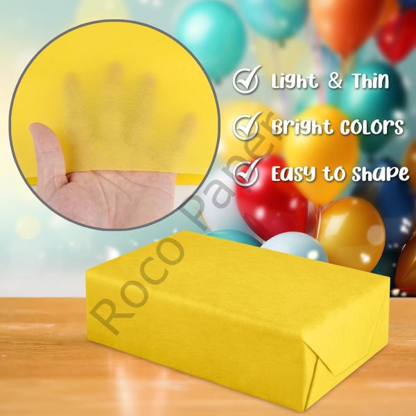 Roco Paper Pelur Kağıt - Sarı 17 gr/m. 50*70 cm - 25'li Paket