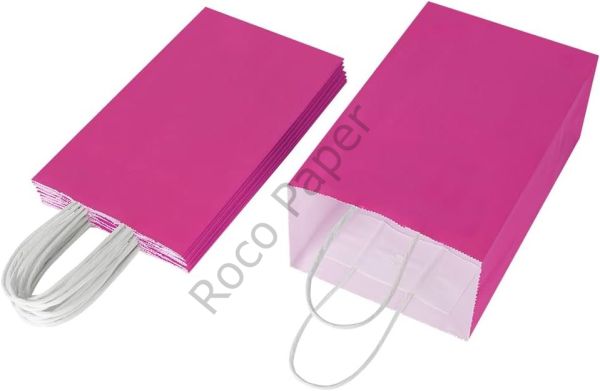 Roco Paper Büküm Saplı Kağıt Çanta Mor - 12*15*6 cm 25 Adet