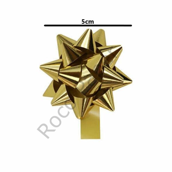 Roco Paper Yıldız Desenli Parlak Altın Rafta - 100 Adet - Çap 5 cm
