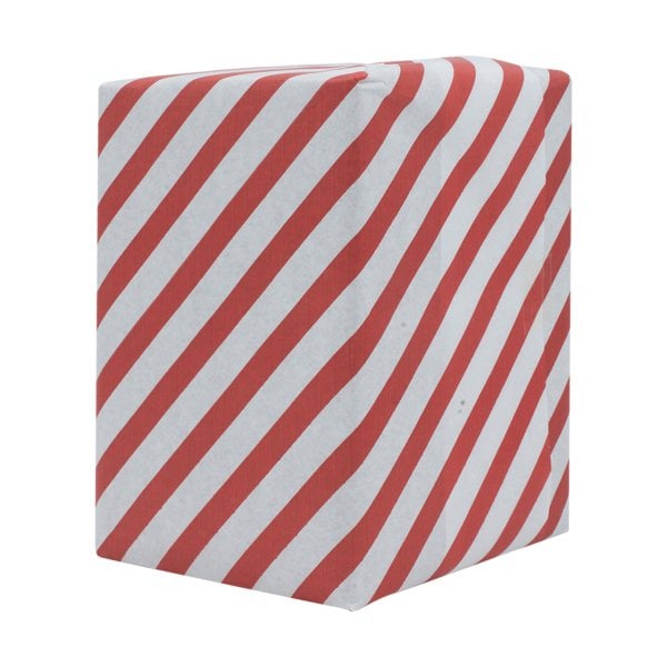 Ambalaj Kağıdı Beyaz Kırmızı Verev Çizgili 40gr 70x10cm 10'lu Paket