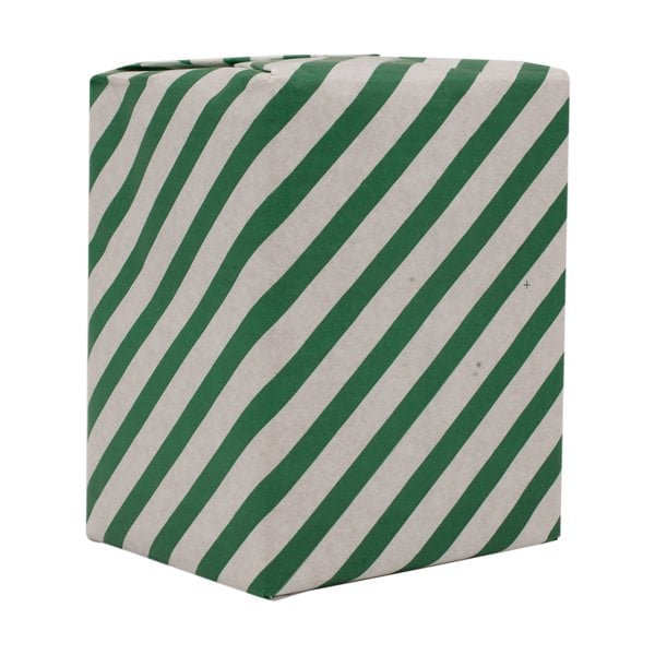 Ambalaj Kağıdı Beyaz Koyu Yeşil Verev Çizgili 40gr 70x10cm 10'lu Paket