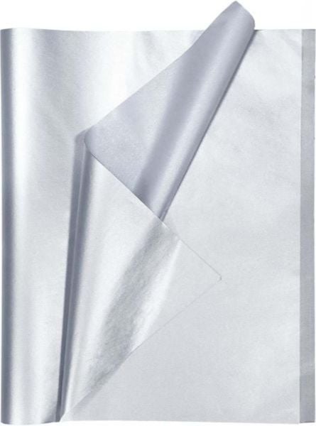 Pelur Kağıt 17 gr/m. & 50*70 cm - 15'li Paket Gümüş Renk