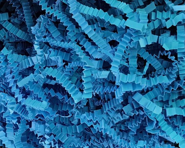ROCO PAPER Zigzag Kırpık Kağıt – Mavi – 1000gr Kutu İçi Süsleme – Kırpıntı Zigzag Z Kağıt