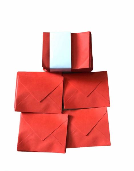 Kırmızı Zarf 8.5 cm x 7 cm - 50'li