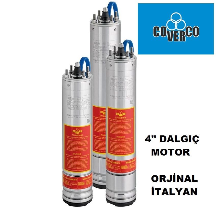 COVERCO 0.75HP 380V Dalgıç motoru (Tek motor) 4''