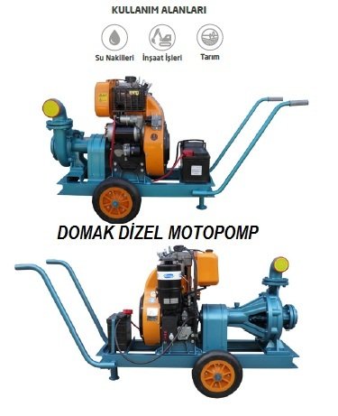 Domak SLSD2M    8.5 Hp Tek Fanlı Dizel Motopomp (3100 devir-Motor markası:Antor)