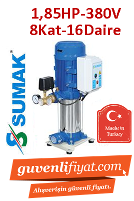 SUMAK SHT6A 180/10 1.85Hp 380V Dik Kademeli Paket Hİdrofor (8Kat-16Daire)