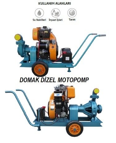Domak SD325 21.5 Hp Tek Fanlı Dizel Motopomp (2900 devir-Motor markası:Lombardini)