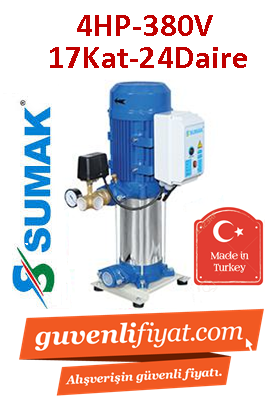 SUMAK SHT8A 400/10 4Hp 380V Dik Kademeli Paket Hİdrofor (28Kat-24Daire)