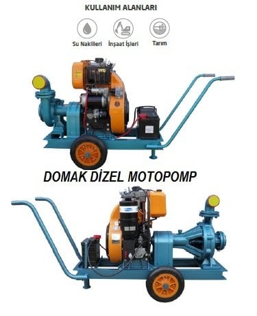 Domak SLG4    12 Hp Tek Fanlı Dizel Motopomp (2900 devir-Motor markası:Antor)