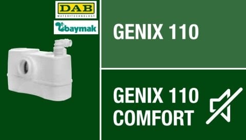 DAB GENIX 110 PARÇALAYICI BIÇAKLI WC POMPASI (1+1 GİRİŞLİ)