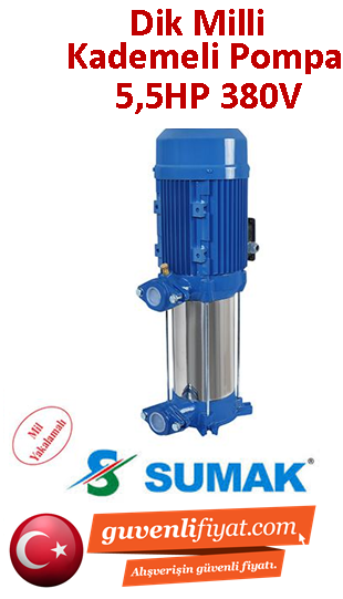 SUMAK SHT16-550/4 5.5Hp 380v Dik Düşey Milli Kademeli Pompa