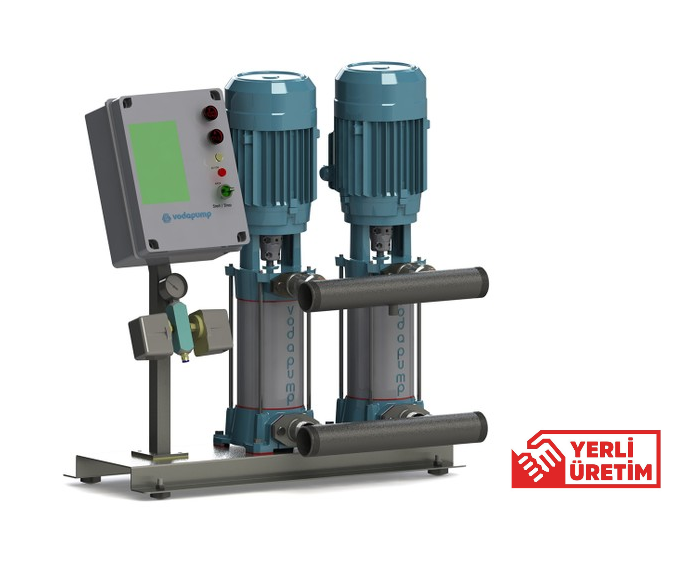 VODAPUMP VP PHD2- T90/7 - 3 HP 380V DİKEY MİLLİ ÇİFT POMPALI ÇOK KADEMELİ  HİDROFOR