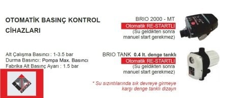 ELEKT. KART BRIO 2000 MODELİ İÇİN (ITALTECNICA)  OTOMATİK BASINÇ KONTROL CİHAZ KARTI (HİDROMAT KARTI)