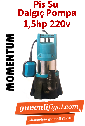 MOMENTUM PQB-1300W 1.5hp 220v Plastik Gövdeli Kirli Su Dalgıç Pompa