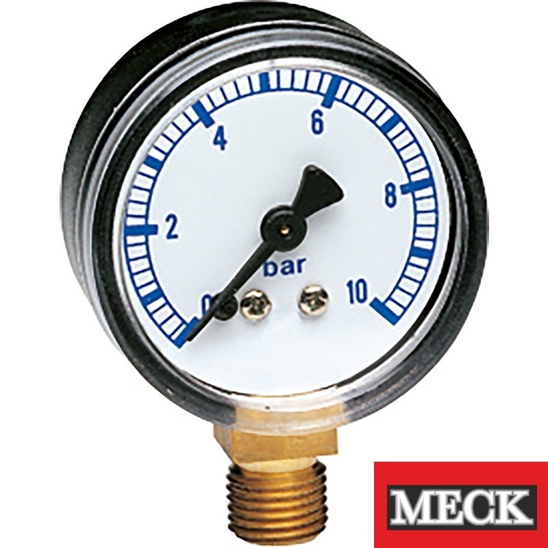 MECK 0-6 BAR ARKADAN ÇIKIŞLI ÇELİK GÖVDELİ  1/4'' BAĞLANTI  50 MM ÇAPLI MANOMETRE