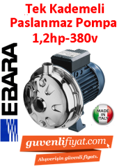 EBARA CDX A 200/12 380V 1.2HP Tek Kademeli Paslanmaz Çelik Santrifüj Pompa-AISI 304