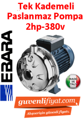 EBARA CDX 120/20 380V 2HP AISI 316 Tek Kademeli Paslanmaz Çelik Santrifüj Pompa