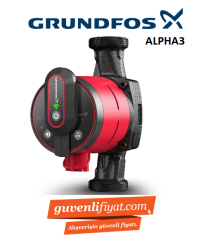 GRUNDFOS ALPHA3 15-80 130mm GİRİŞ-ÇIKIŞ 1'' FREKANS KONVERTÖRLÜ SİRKÜLASYON POMPASI-99371951