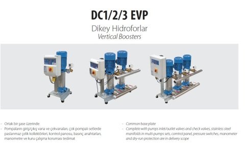 Aquastrong  DC3 EVP6H-8/3 T       3x4Hp 380V  Üç Pompalı Dikey Hidrofor