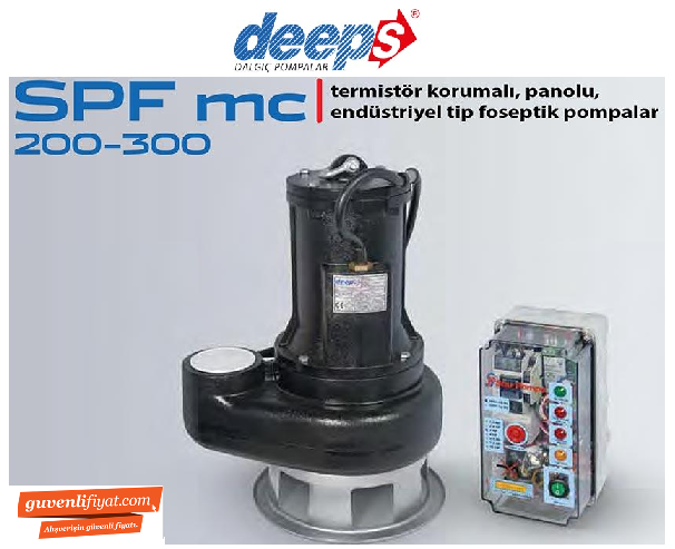 STAR SPFmc 200 M  2.HP 220V AÇIK FANLI PANOLU ENDÜSTRİYEL TİP FOSEPTİK DALGIÇ POMPA