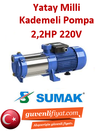 SUMAK SYM8-220/6 2.2 HP 220v Yatay milli Kademeli Pompa