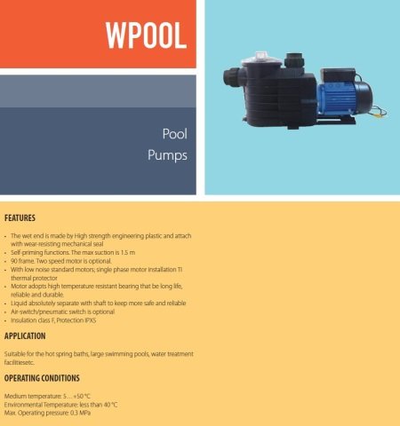 Aquastrong WPOOL 300/1-M     2.2kW  220V   Ön Filitreli Havuz Pompası