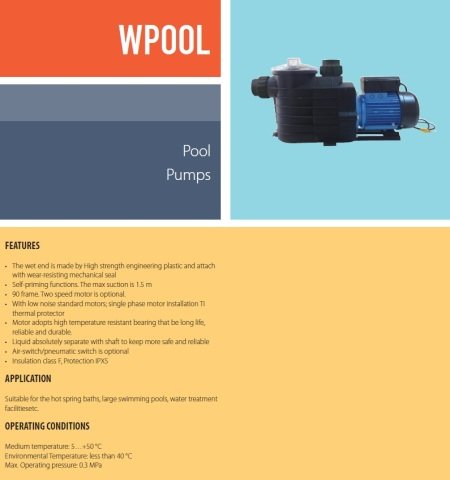 Aquastrong WPOOL 250/2-M     0.4kW  220V   Ön Filitreli Havuz Pompası