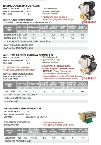 ATLANTİS ENERJİ 40M    0.60 HP 220V   BASINÇ ARTTIRICI GÜNEŞ ENERJİ POMPASI (HİDROFOR)