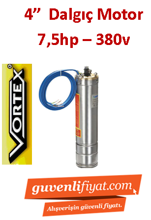 VORTEX VRT 750 7.5HP 380V 4\'\' Tek Dalgıç Motor (Pompa Hariç)
