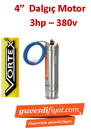 VORTEX VRT 300 3HP 380V 4\'\' Tek Dalgıç Motor (Pompa Hariç)