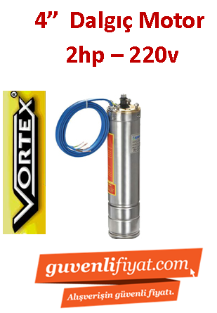 VORTEX VRM 200 2HP 220V 4'' Tek Dalgıç Motor (Pompa Hariç)