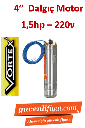 VORTEX VRM 150 1.5HP 220V 4'' Tek Dalgıç Motor (Pompa Hariç)