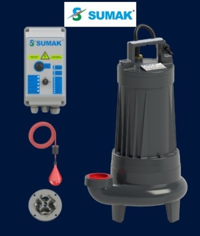 SUMAK SBRT 50/3 P 5.5Hp 380v Bıçaklı Foseptik Dalgıç Pompa (parçalayıcılı)