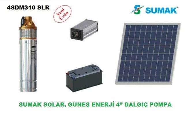 SUMAK 4SDM310 SLR 4'' PASLANMAZ DALGIÇ POMPALI SOLAR SULAMA SİSTEMİ