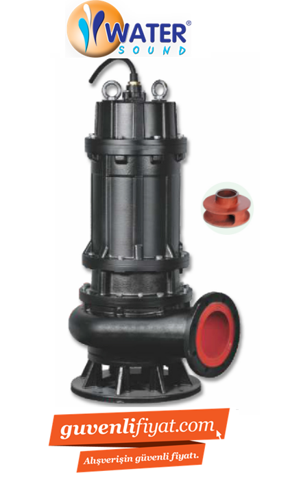 WATER 150B27.5 - 10 HP 380V- DÖKÜM GÖVDELİ  YÜKSEK DEBİLİ ATIK SU DALGIÇ POMPA (2900 d/dk)