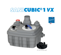 SANİHYDRO SANİCUBİC 1 VX ATIK SU TAHLİYE İSTASYONU (VORTEX ÇARKLI-MONOFAZE)