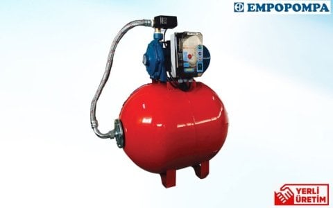 Empo EMH-ÇK M  150    1.5Hp 220V   50 Litre Yatık Tanklı Çift Kademe Pompalı Paket Hidrofor