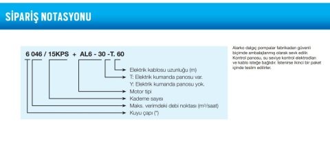 Alarko 6030/32 Kps  40Hp  6'' Paslanmaz Derin Kuyu Dalgıç Pompa (Motor+Pompa) ALK-KPS Serisi