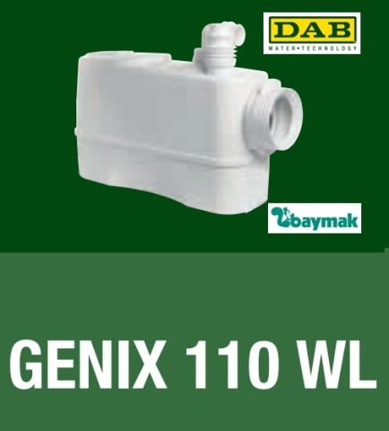 Dab GENİX WL 110    0.32kW  220V   1+3 Bağlantılı Parçalayıcı Bıçaklı WC Öğütücü Atık Su Sistemi