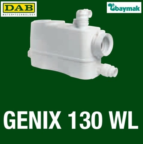 Dab GENİX WL 130    0.32kW  220V   1+3 Bağlantılı Parçalayıcı Bıçaklı WC Öğütücü Atık Su Sistemi