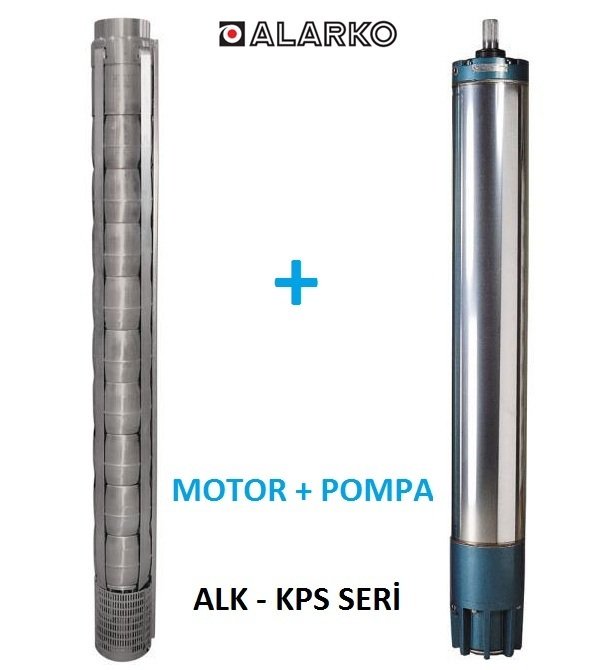 Alarko 7077/04 Kps  20Hp  7'' Paslanmaz Derin Kuyu Dalgıç Pompa (Motor+Pompa) ALK-KPS Serisi