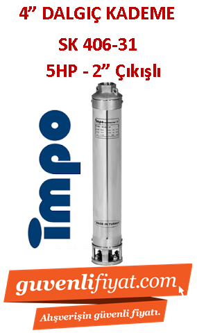 İMPO SK 406/31 5HP 2'' Çıkışlı 4'' Dalgıç Kademe (tek pompa)- Technoplast Başlıklı