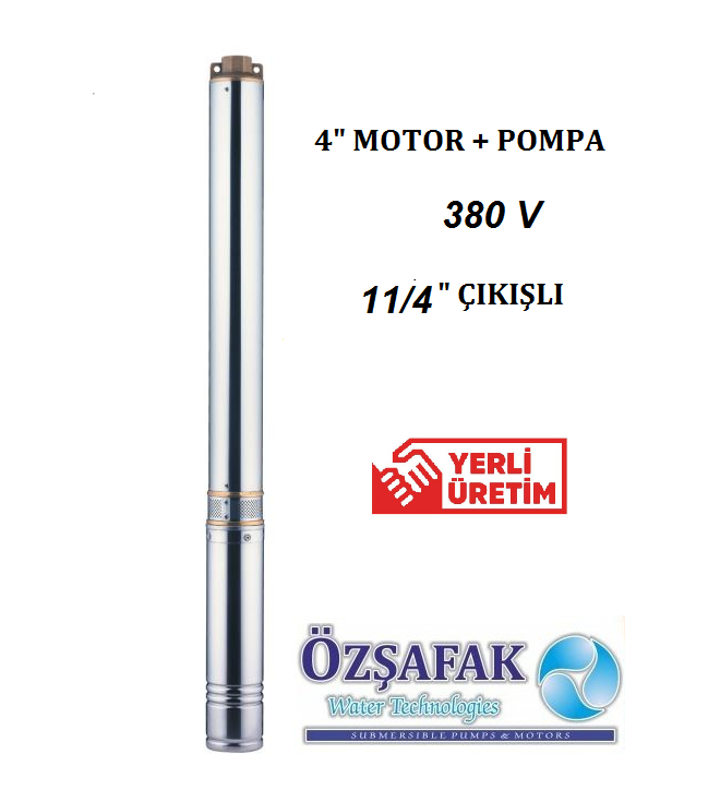 ÖZ ŞAFAK  ST 4/32  -3HP-380V- 4'' DALGIÇ MOTORLU POMPA (MOTOR + POMPA)