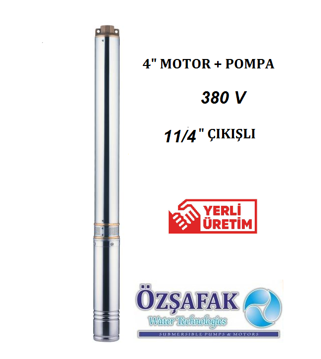 ÖZ ŞAFAK  ST 5/9  -1HP-380V- 4'' DALGIÇ MOTORLU POMPA (MOTOR + POMPA)